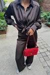 Naja Satin Shirt - Donker Bruin