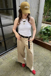 Wide Twill Pants - Taupe
