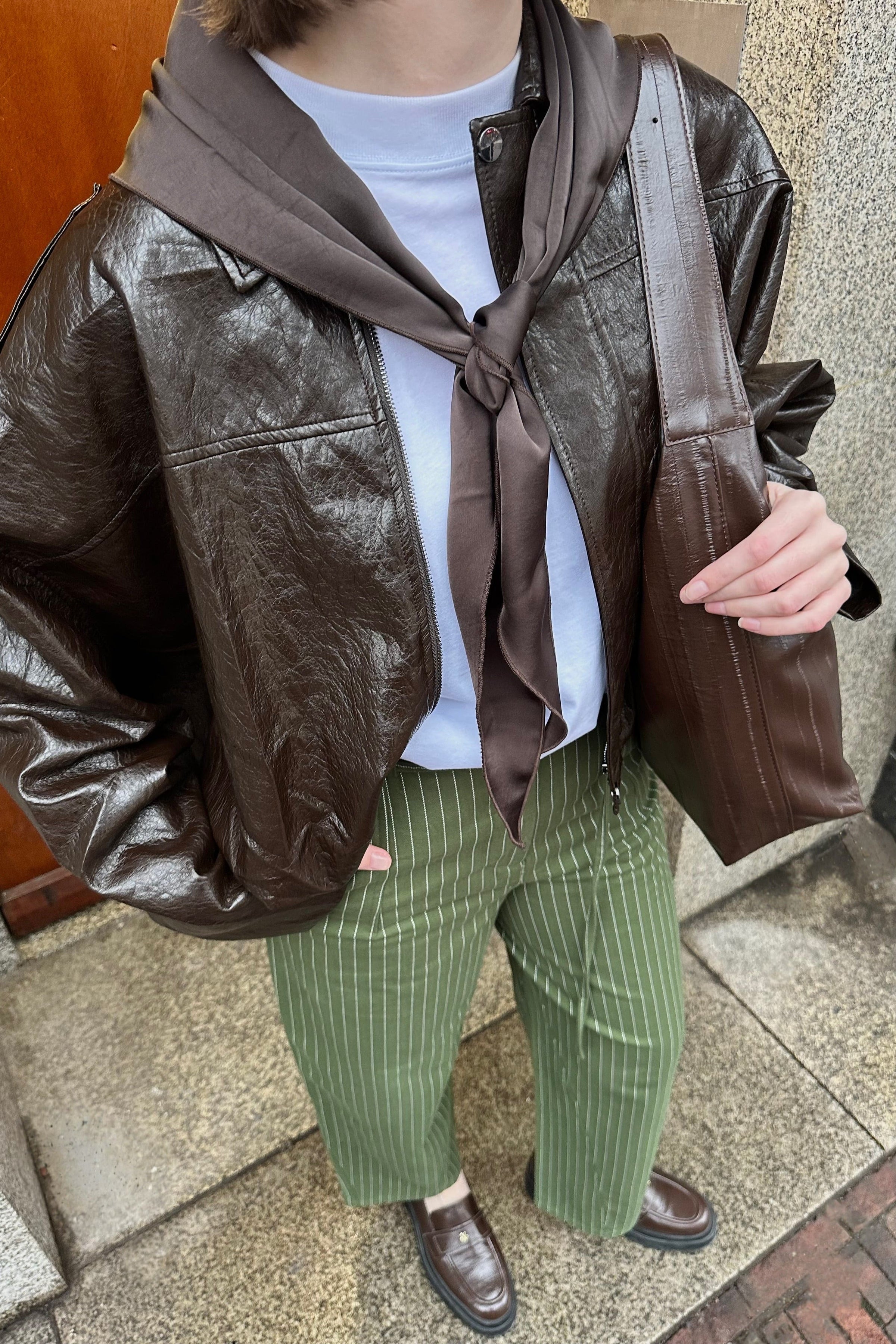 Noor faux leren jas - bruin