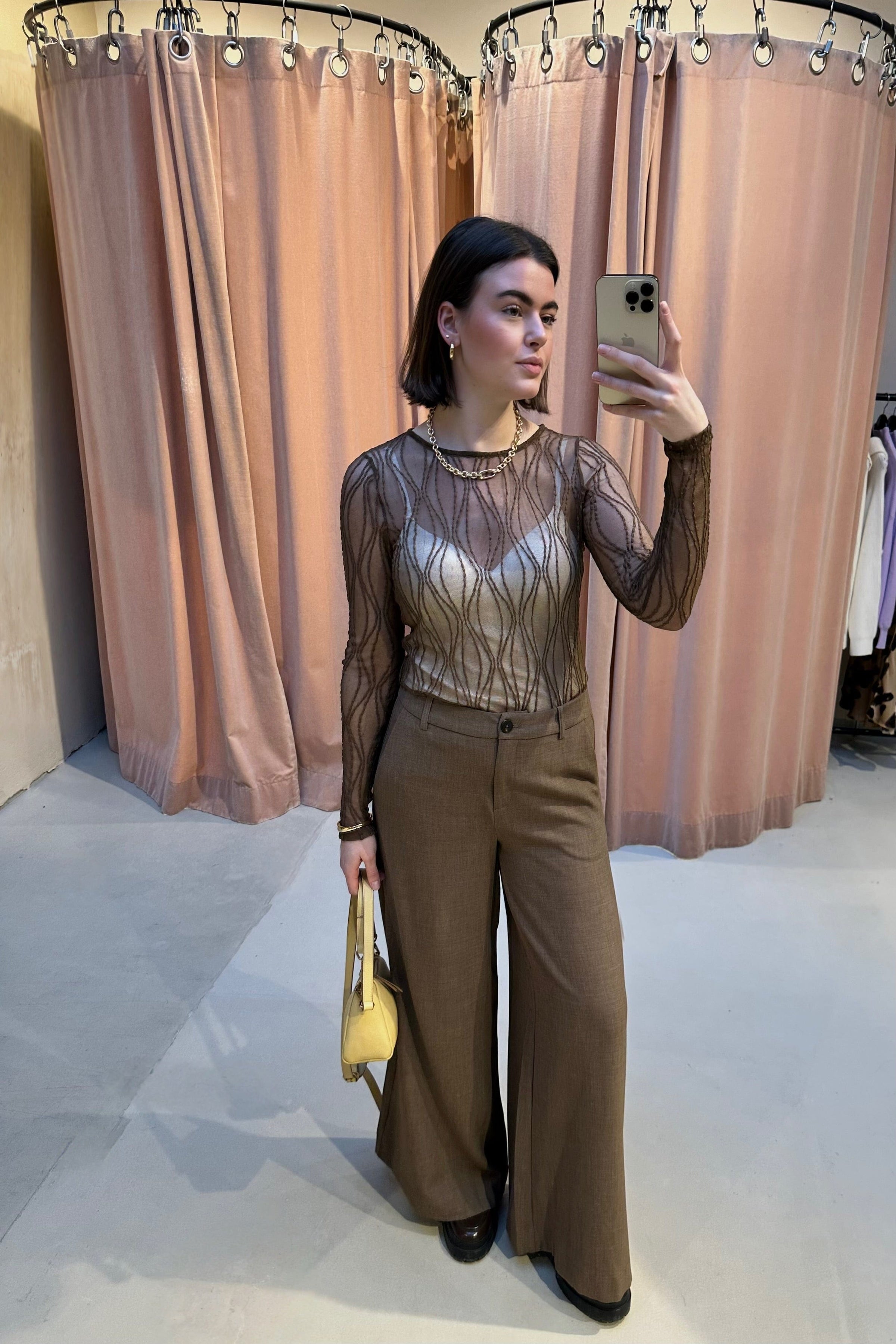 MarcyCC Mesh Top - Mocca