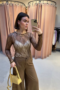 MarcyCC Mesh Top - Mocca