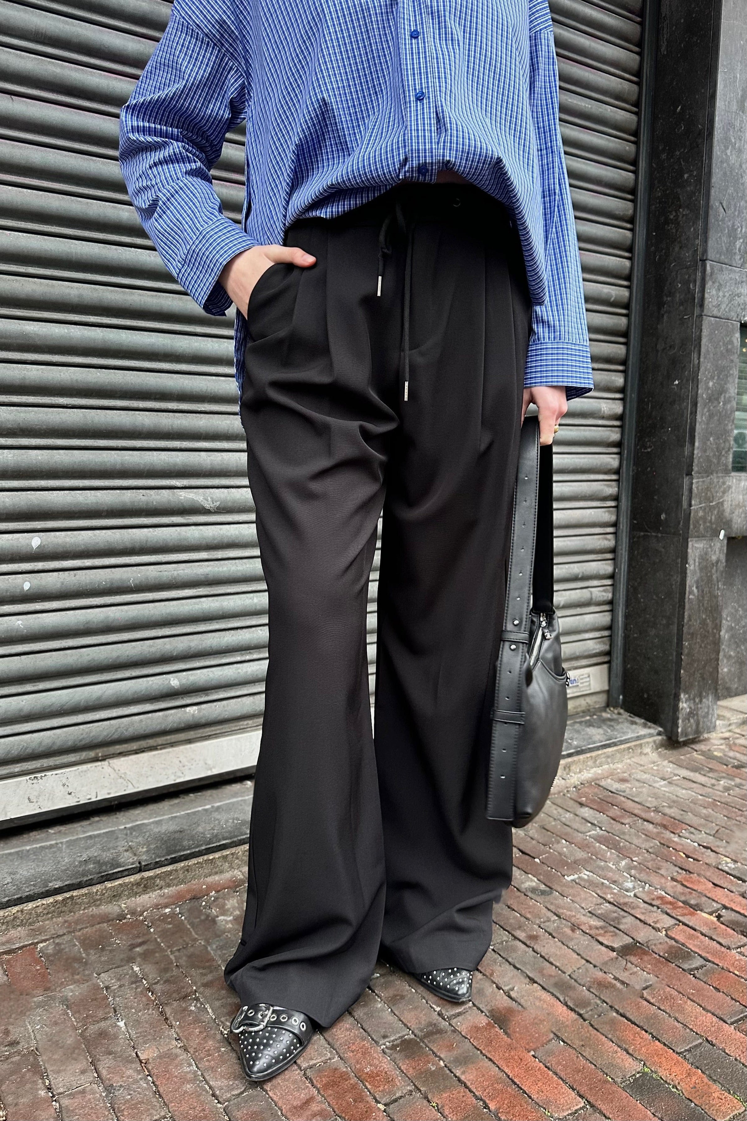 Michelle tailor tie tall pants - zwart