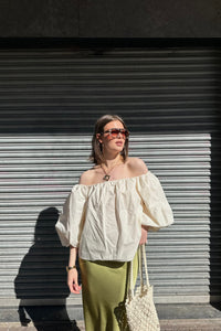 Lauren Off Shoulder Top - Beige