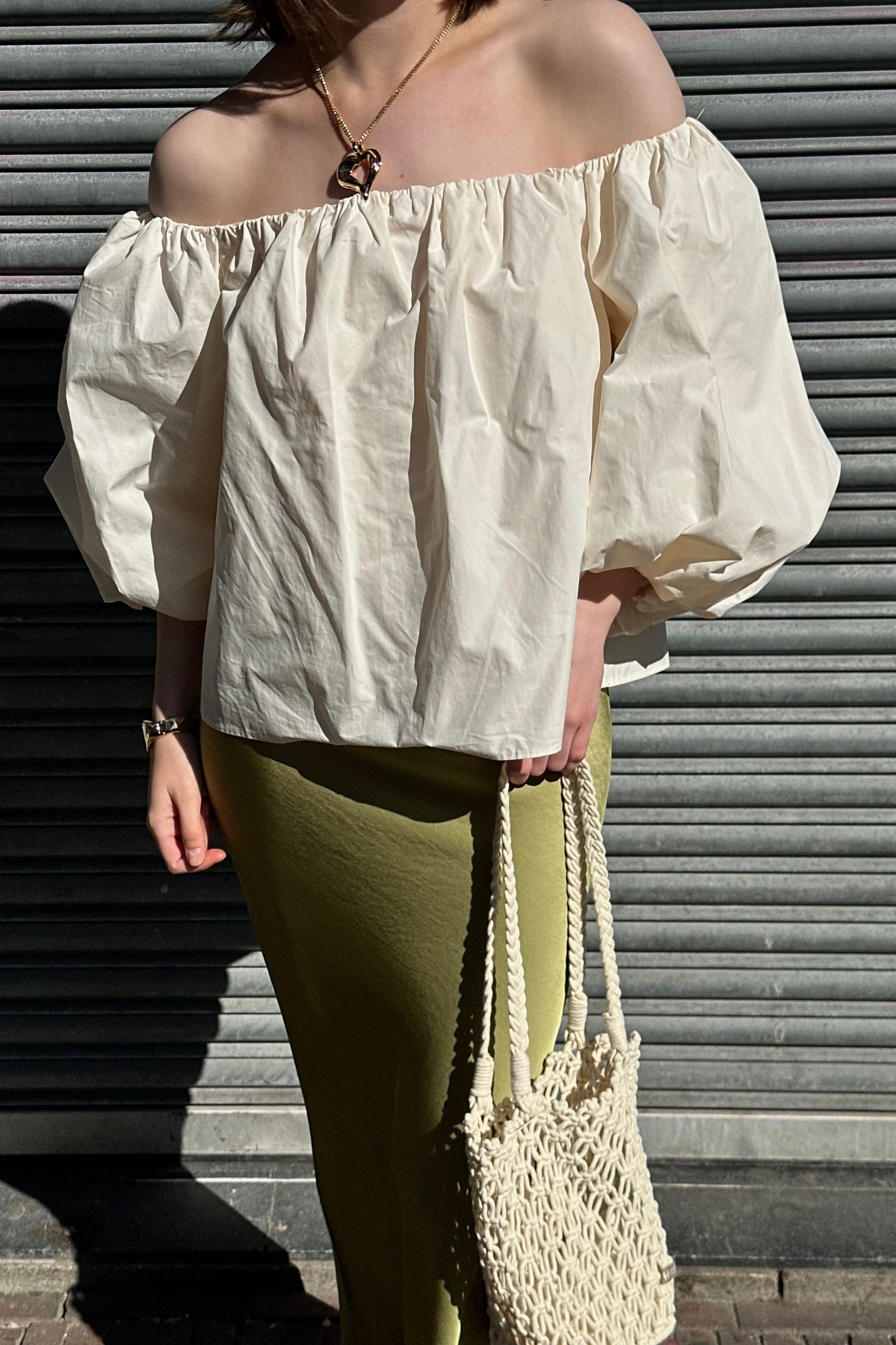 Lauren Off Shoulder Top - Beige