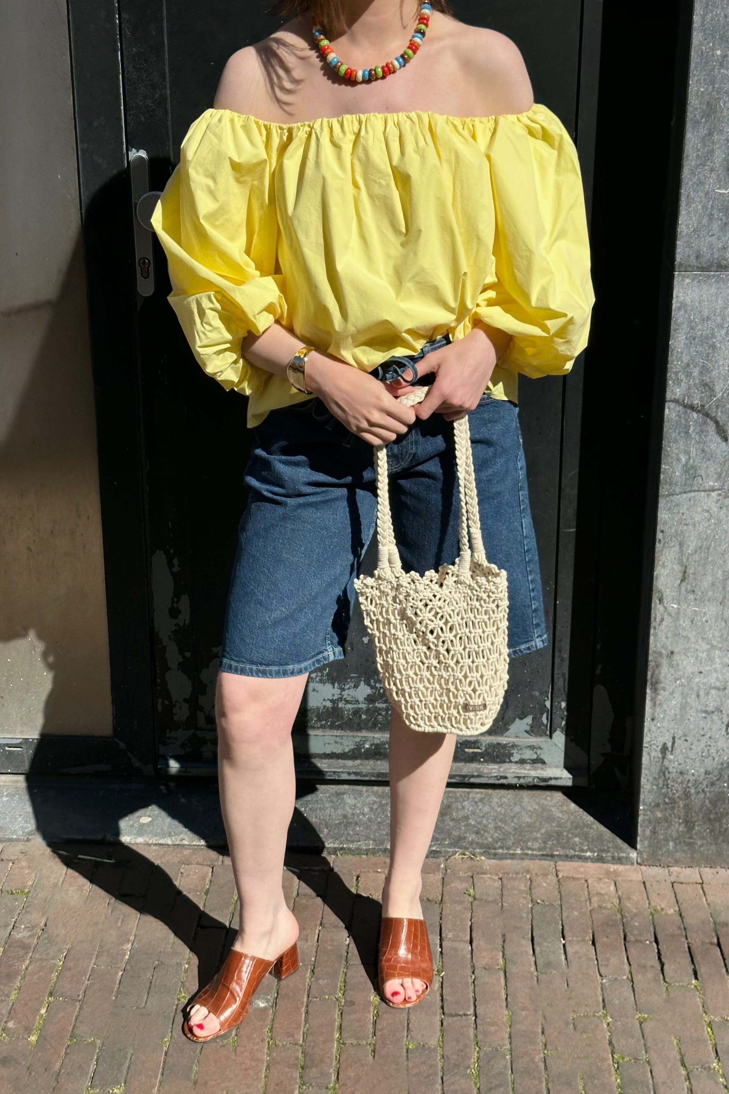 Lauren Off Shoulder Top - Geel
