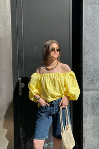 Lauren Off Shoulder Top - Geel