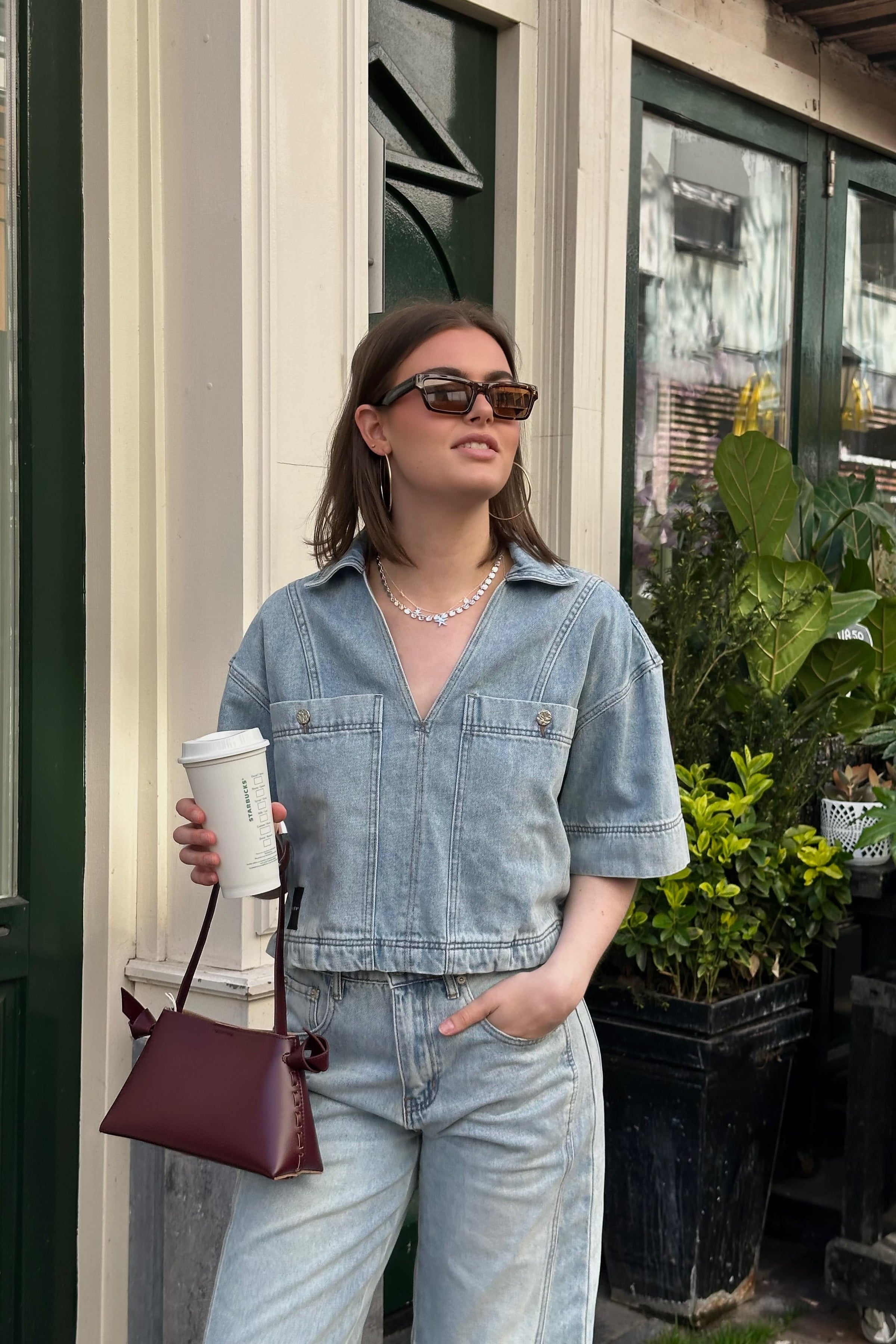 Drew Denim Top - Bleached Denim