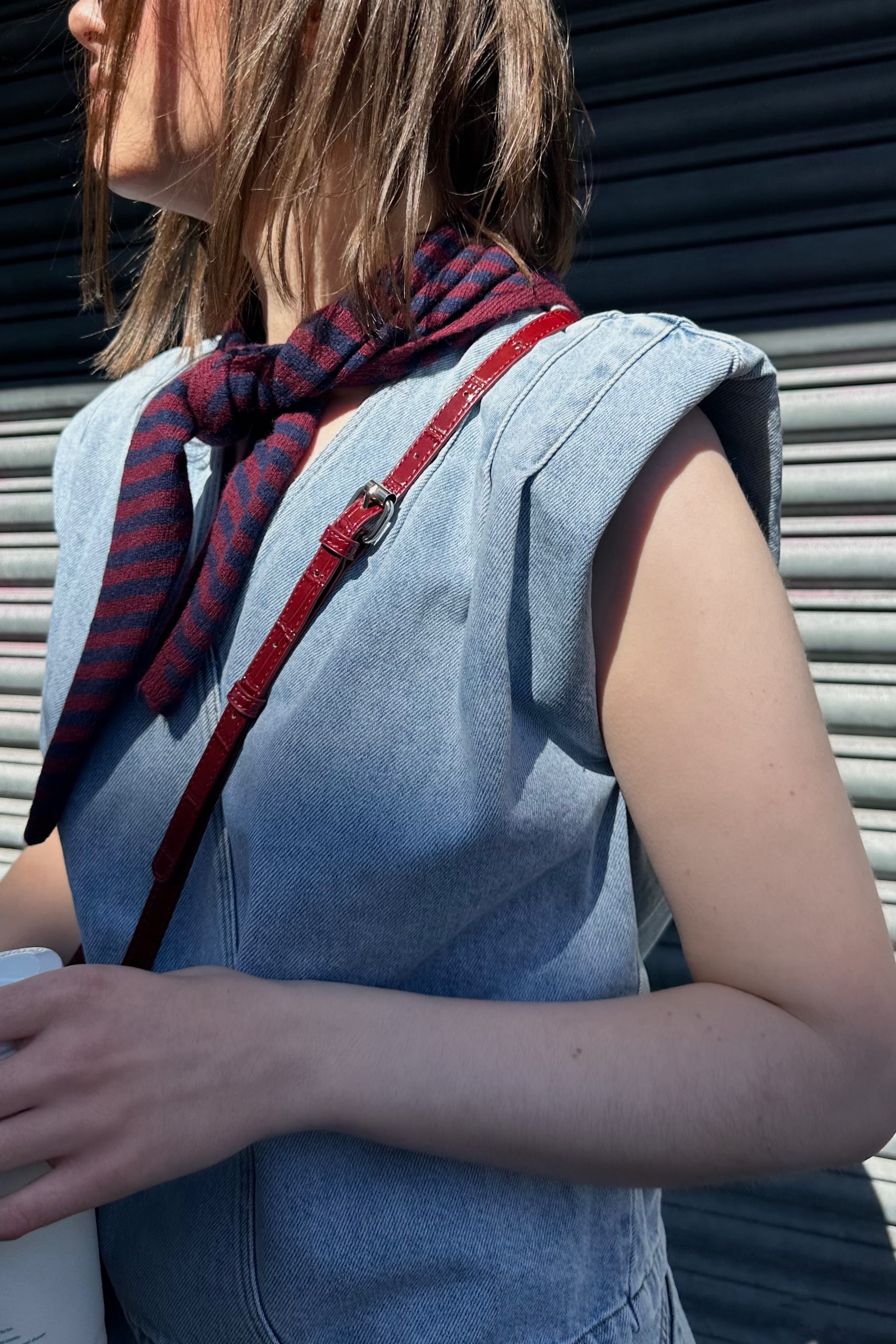 AsjaCC Wrap Top - Denim Blauw