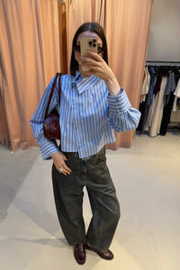 YASLee Uneven Cropped Blouse - Blauw