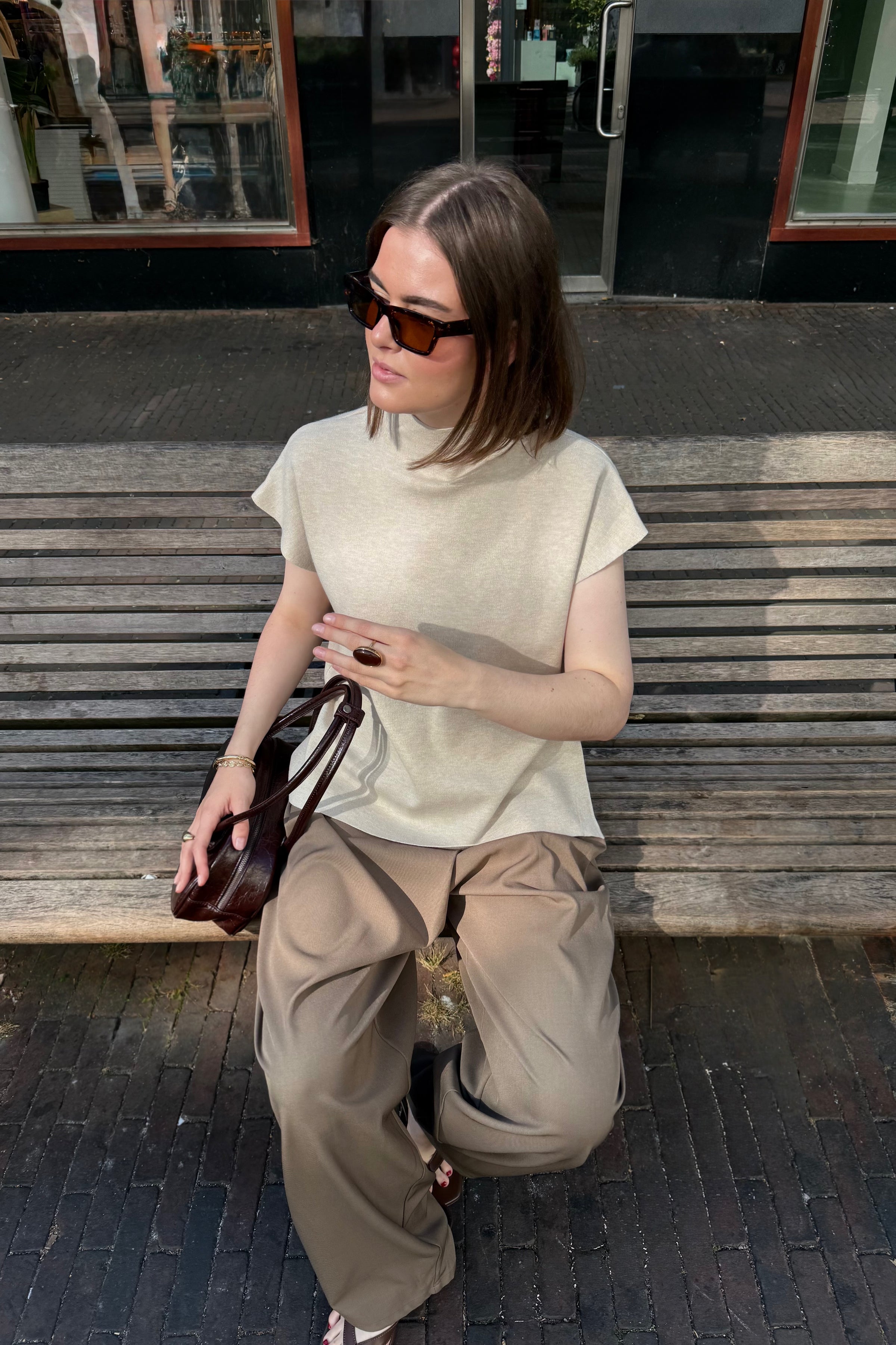 MSCHArisha Thamira Top - Beige