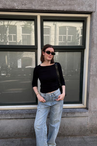 Thyra Jersey Blouse - Zwart