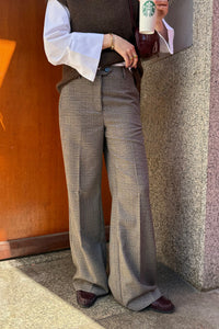 VeyaCC Geruite Pantalon - Bruin