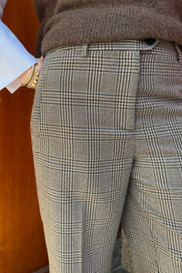 VeyaCC Geruite Pantalon - Bruin