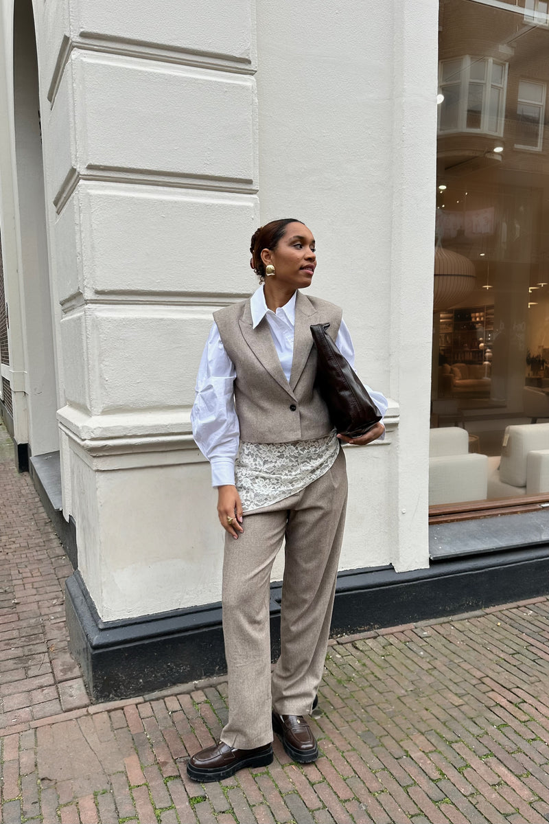 MeeraCC Gilet - Walnoot