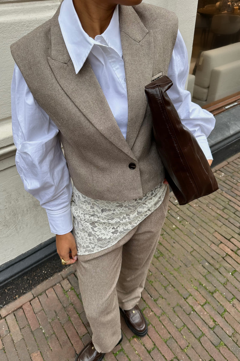 SannaCC Asy Placket Blouse - Wit