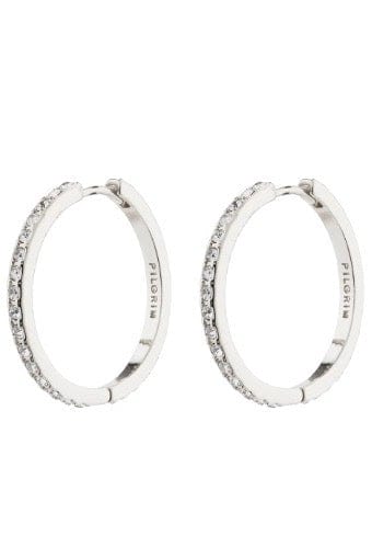 Ebna Maxi Crystal Hoops - Zilver