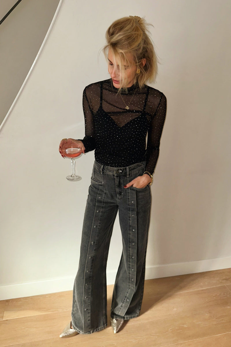 Kelly Stone Top - Zwart