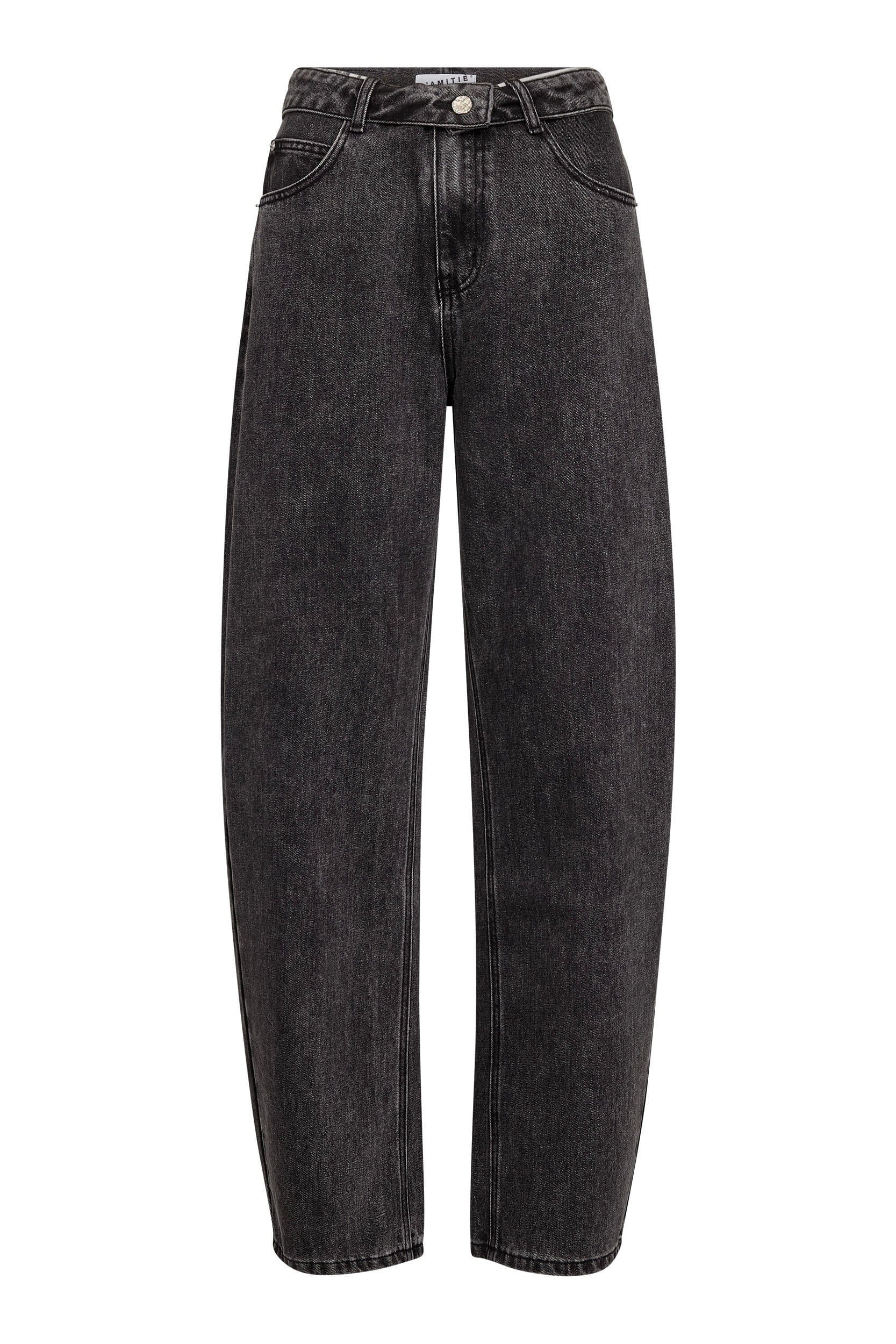 Barrel Flip Waist Jeans - Zwart
