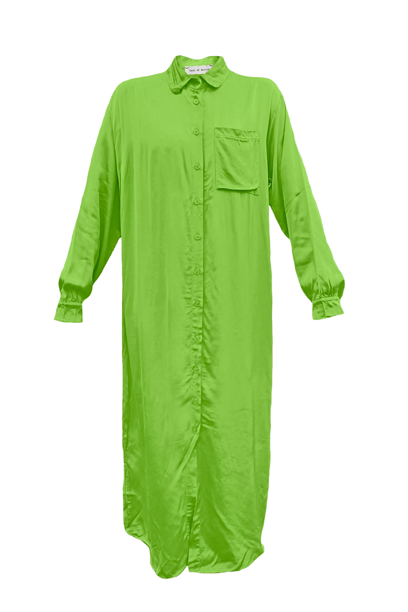 Gina Shirt Dress - Bright Green