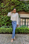Vicky Heavy Satijnen Rok - Smoke Blue