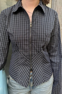 Cathy Zip Blouse - Zwart