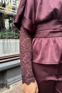 Liza Kanten Top - Burgundy