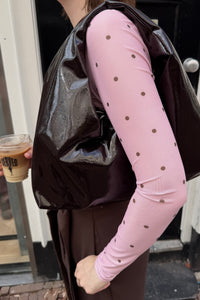 Ella Space Stippen Top - Licht Roze