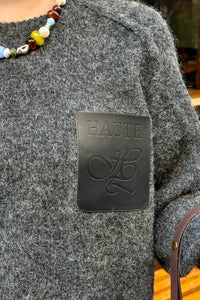 Darcia Reverse Crop Pocket Trui - Donkergrijs