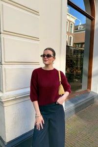 Lola Korte Mouwen Trui - Bordeaux
