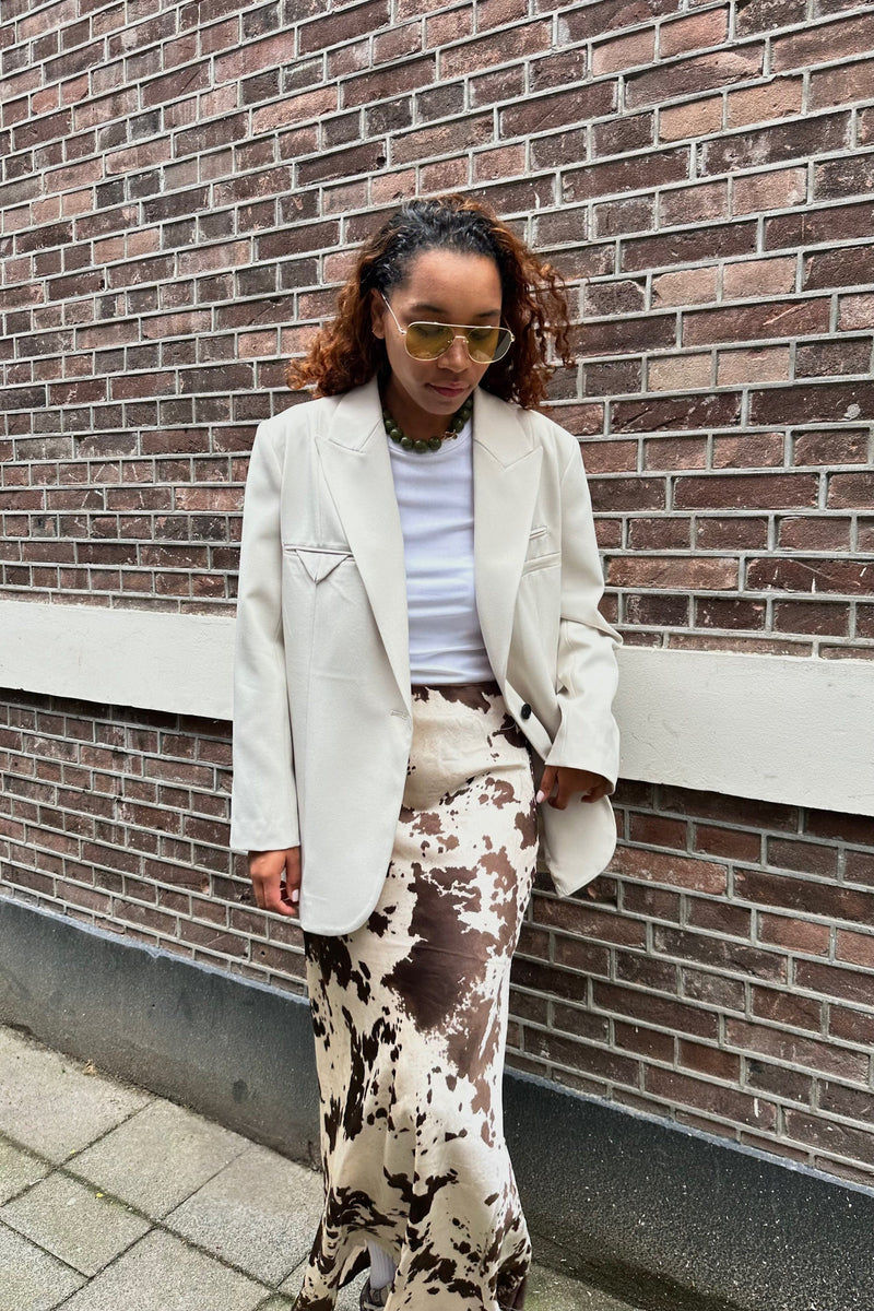 Viso Cow Print Rok - Bruin
