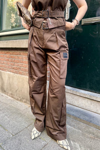 Rabi Cargo Pocket Tall Pants - Donker Bruin