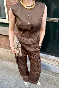 Rabi Cargo Pocket Tall Pants - Donker Bruin