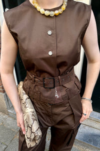 Rabi Belt Gilet - Donker Bruin