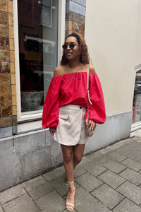 Lisa CC Linnen Skort - Bone