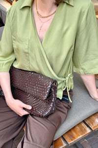 Arlene Braided Raw Structure Tas - Bruin