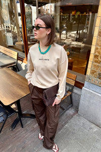 New Studio Tie Sweater - Beige
