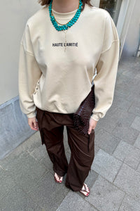 New Studio Tie Sweater - Beige