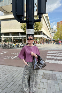 Jolene Geruite Blouse - Roze