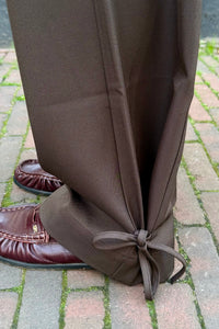 Isotta Structure Tie Pantalon - Bruin