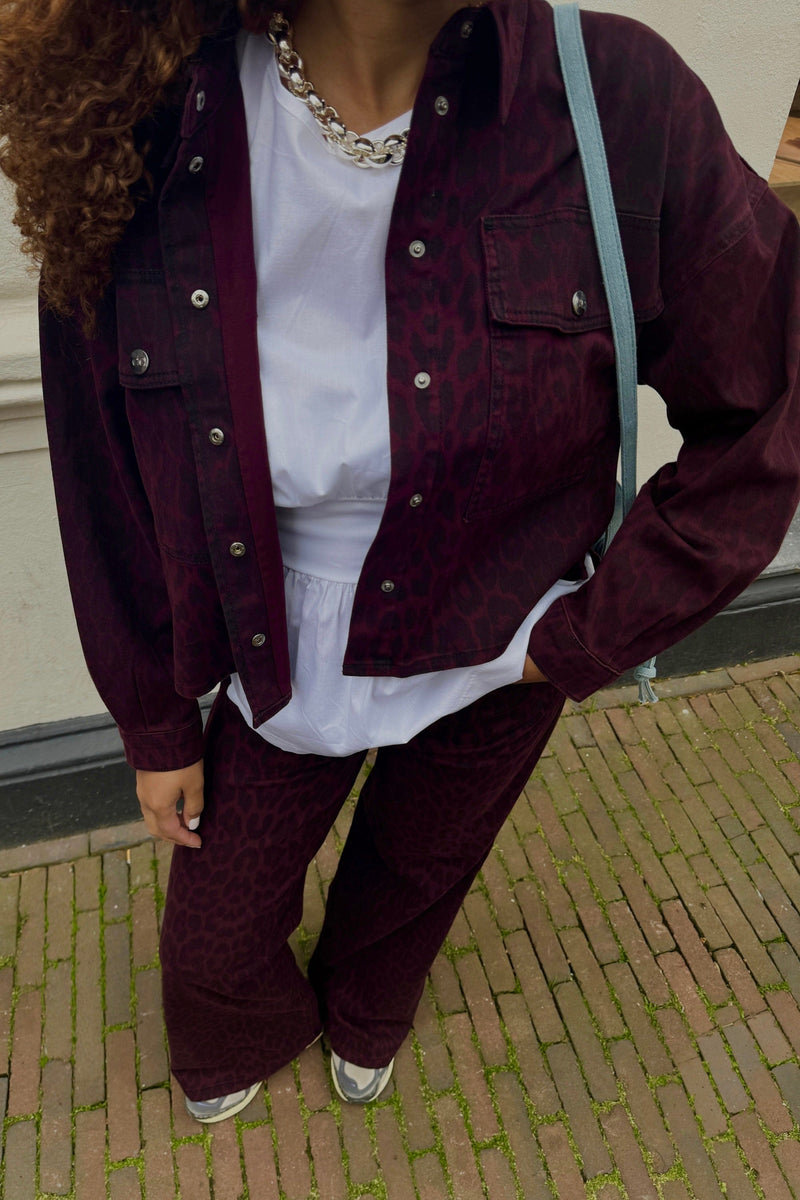Leo CC Wijde Jeans - Bordeaux