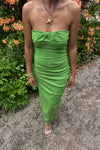 Lea Strapless Jurk - Groen
