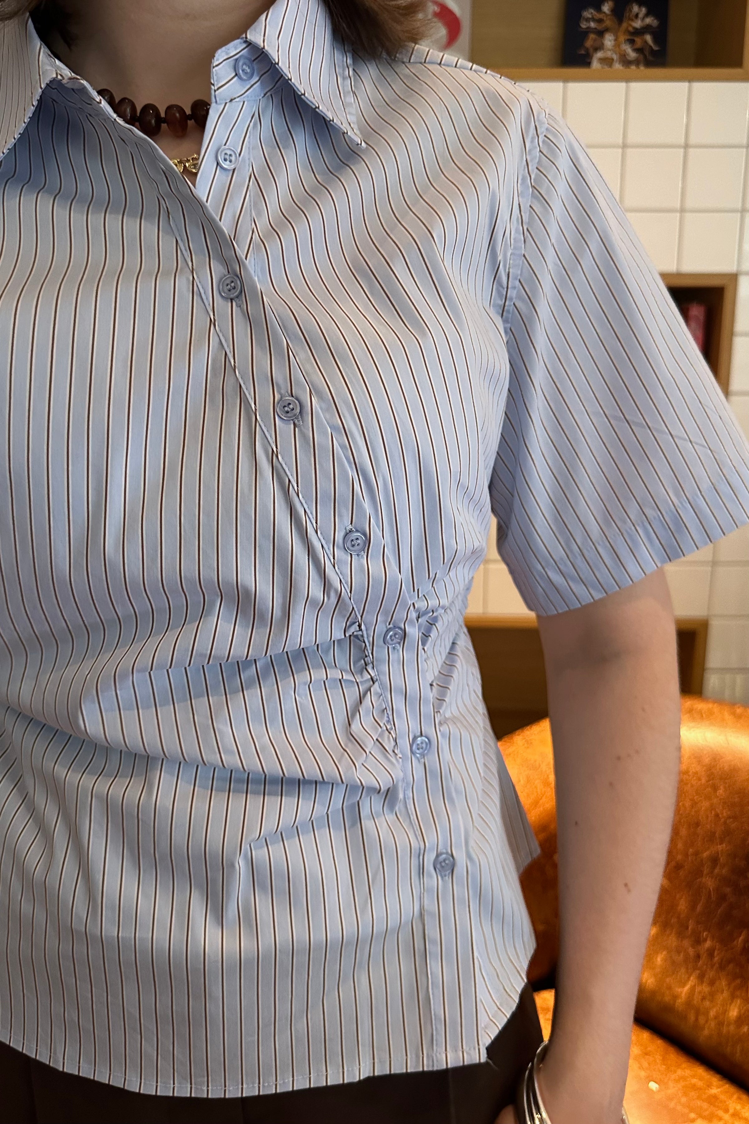 Hazell Gestreepte Blouse - Lichtblauw