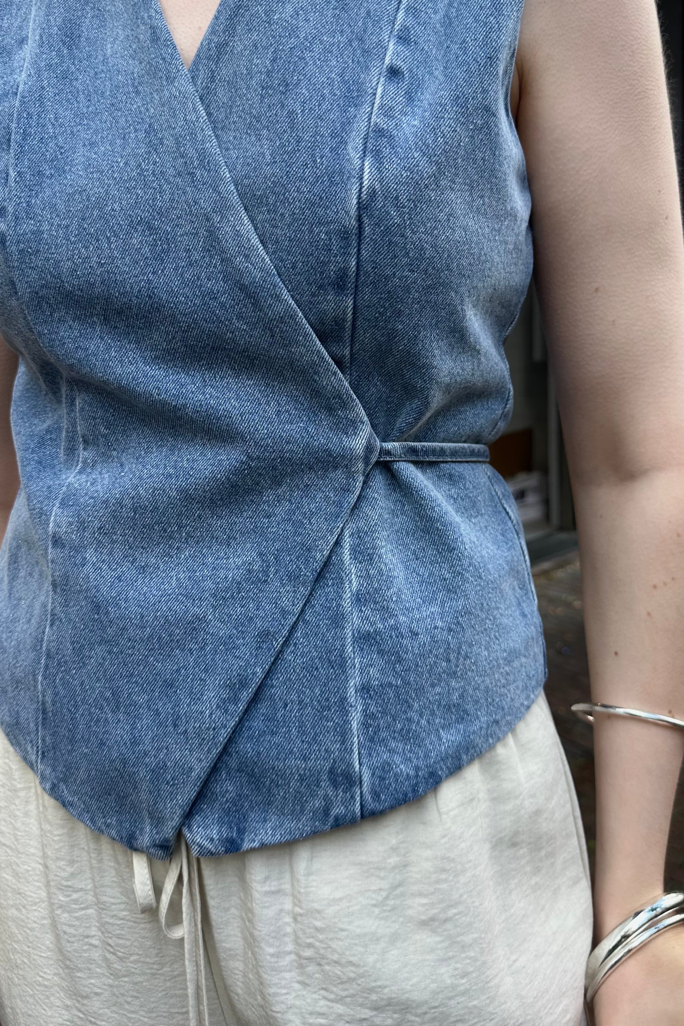 Samara Denim Waistcoat - Blauw