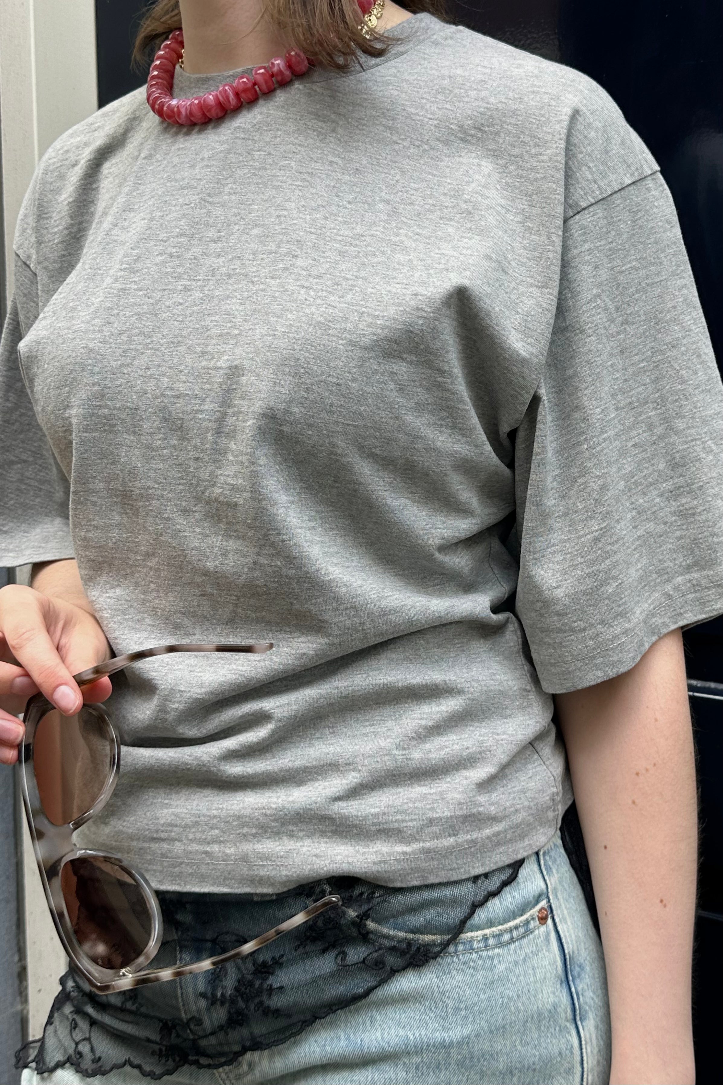 Asha Boxy T-Shirt - Licht Grijs