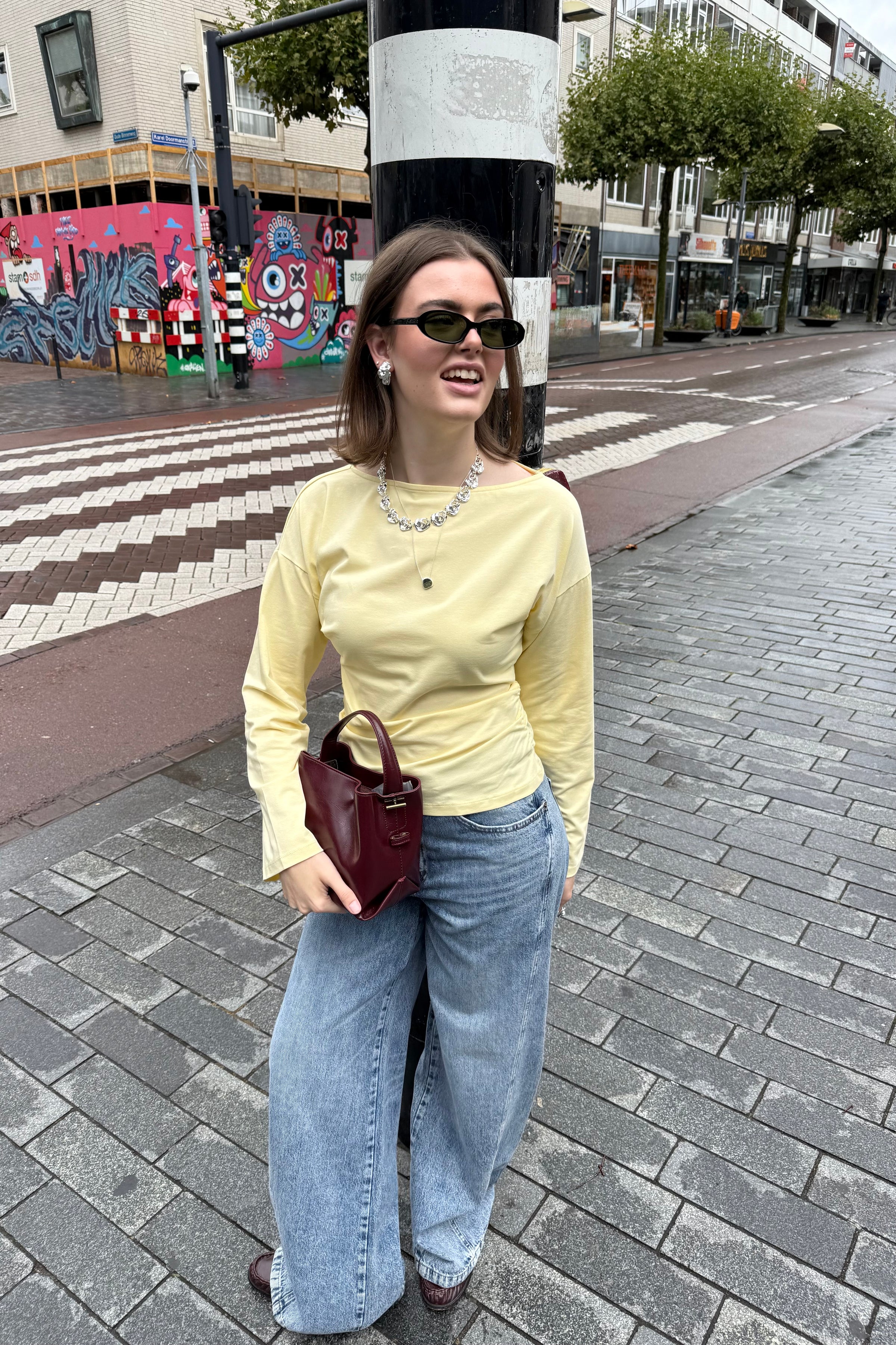HDYuri Draped Top - Geel