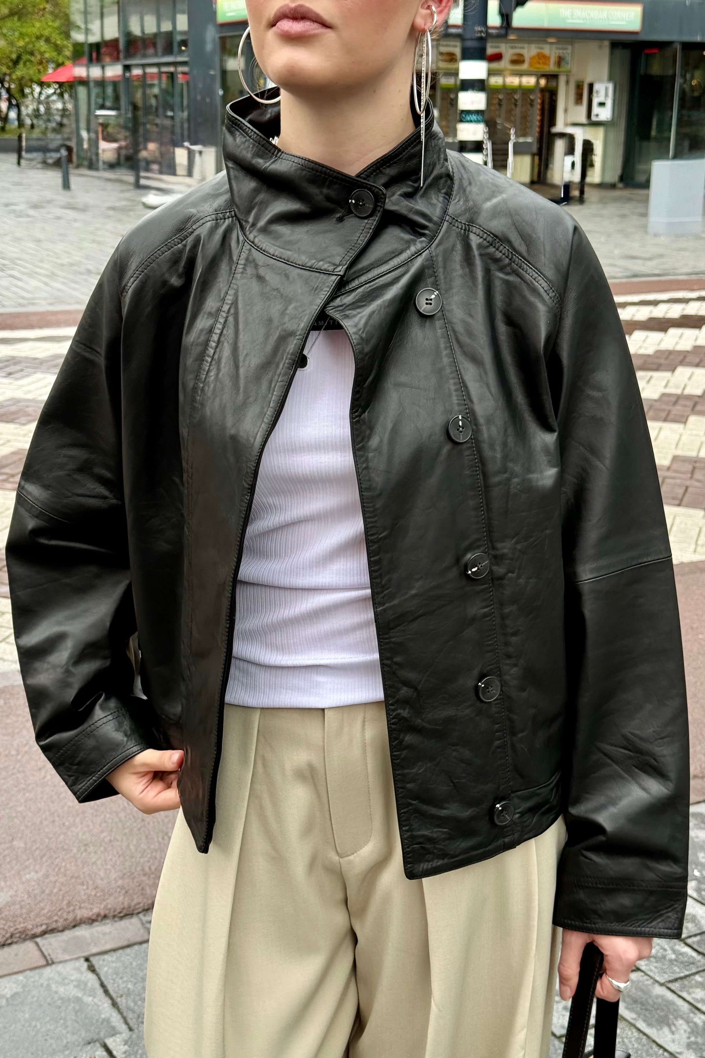 SLWZenia Leren Jas - Zwart