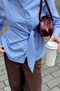 Helisa Gestreepte Blouse - Licht Blauw