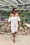 Annebel Off Shoulder Jurk - Beige