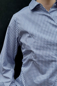 Fenli Geruite Blouse - Blauw