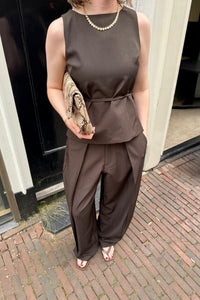 Nassa Top - Donker Bruin